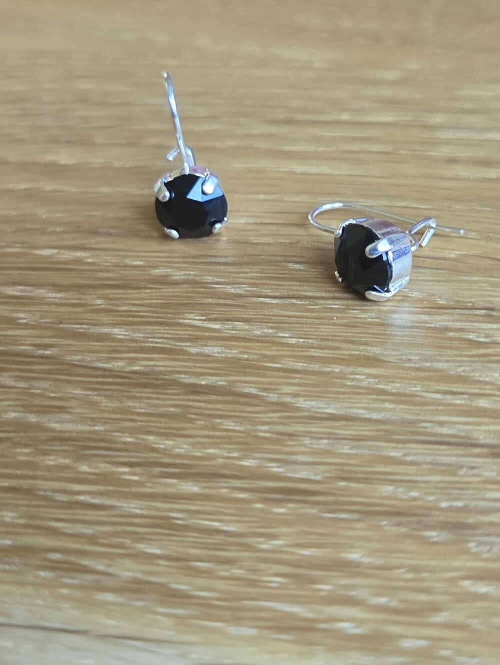 Black Crystal Drop Earrings | Handmade - Picture 5 of 9